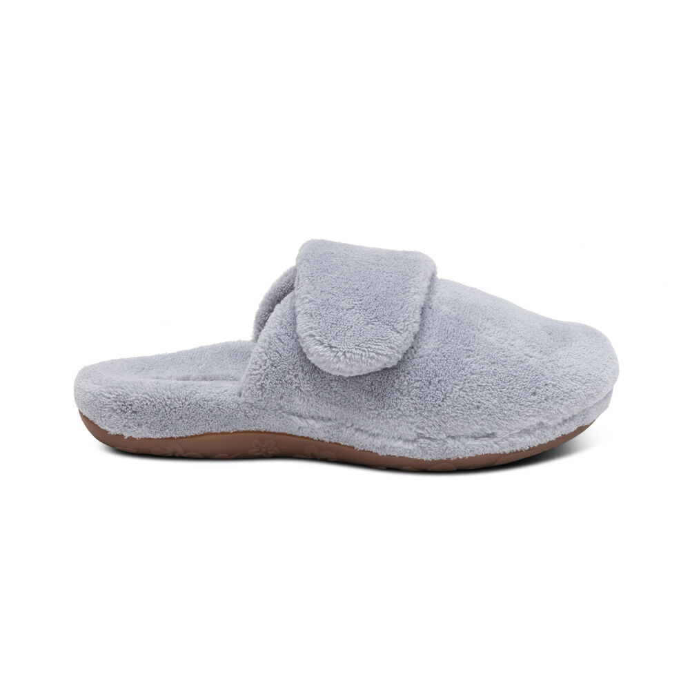 Aetrex Women's Mandy Closed Toe Slippers - Grey | USA BK1WVDG